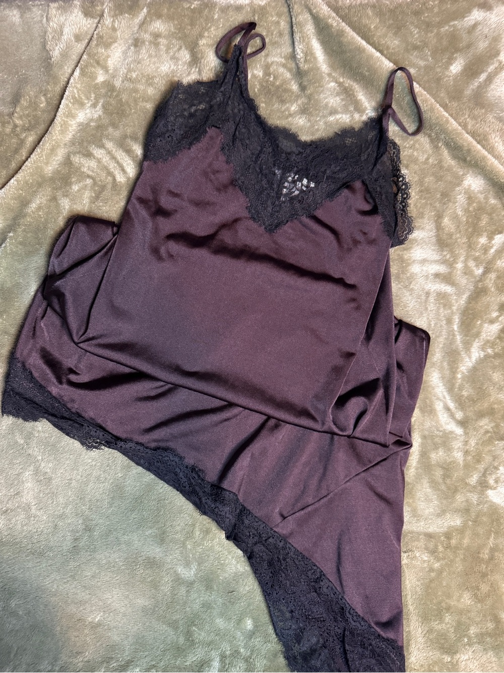 Women's Satin Lace dress - Black and Brown